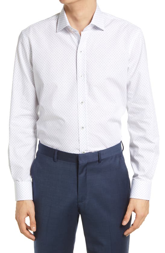 Ledbury The Jameson Dobby Tailored Fit Textured Dress Shirt In White ...