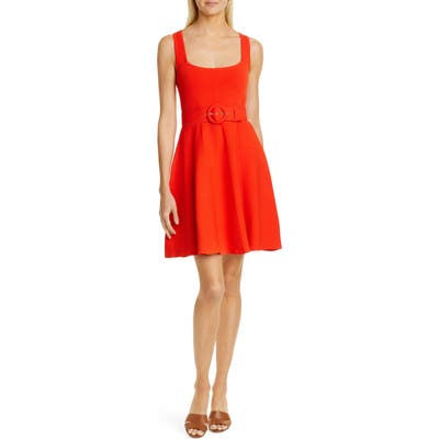 Nicholas Knit Fit & Flare Dress, Red