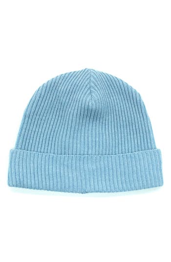 Portolano Merino Wool Rib Cuff Beanie In Periwinkle