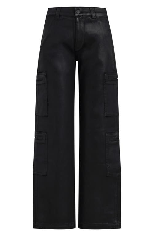 Hudson High-rise Welt Pocket Wide Leg Cargo In Coated Black Beauty