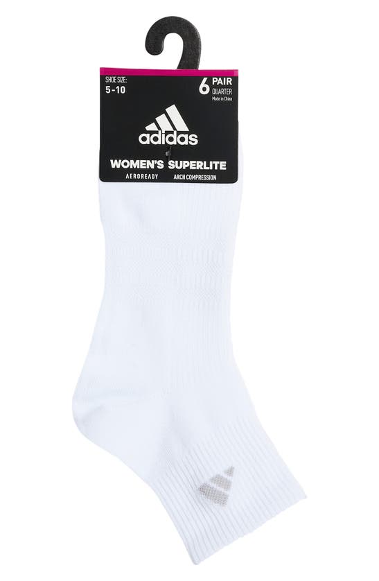Shop Adidas Originals Superlite 3.0 6-pack Ankle Socks In White/ Black/ Grey