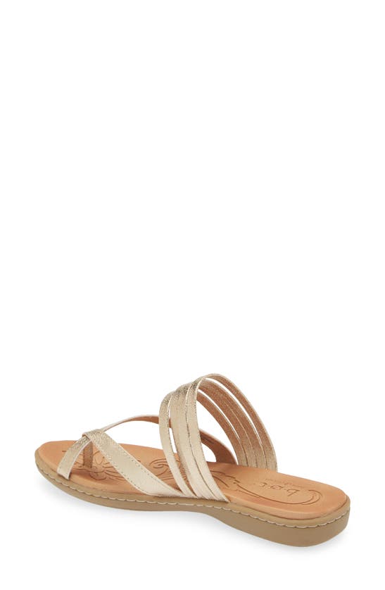 B O C Alisha Toe Loop Sandal In Champagne Metallic