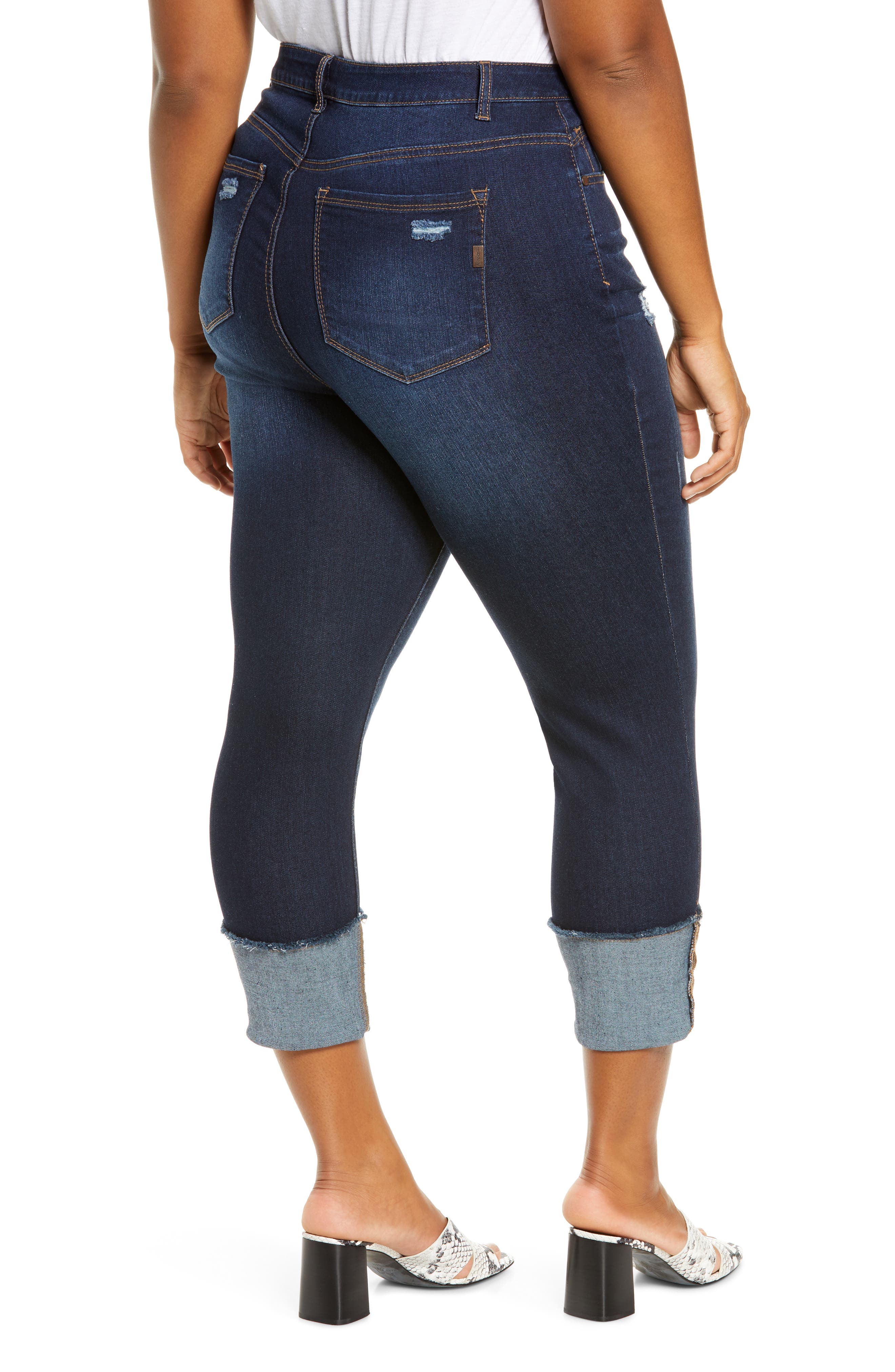RE:Denim Roll Cuff Crop Skinny Jeans 