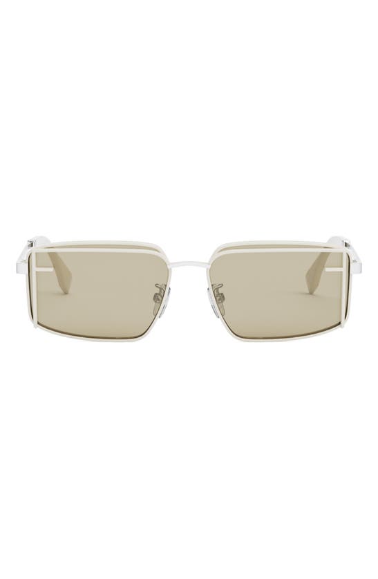Fendi First Rectangular Sunglasses In Ivory