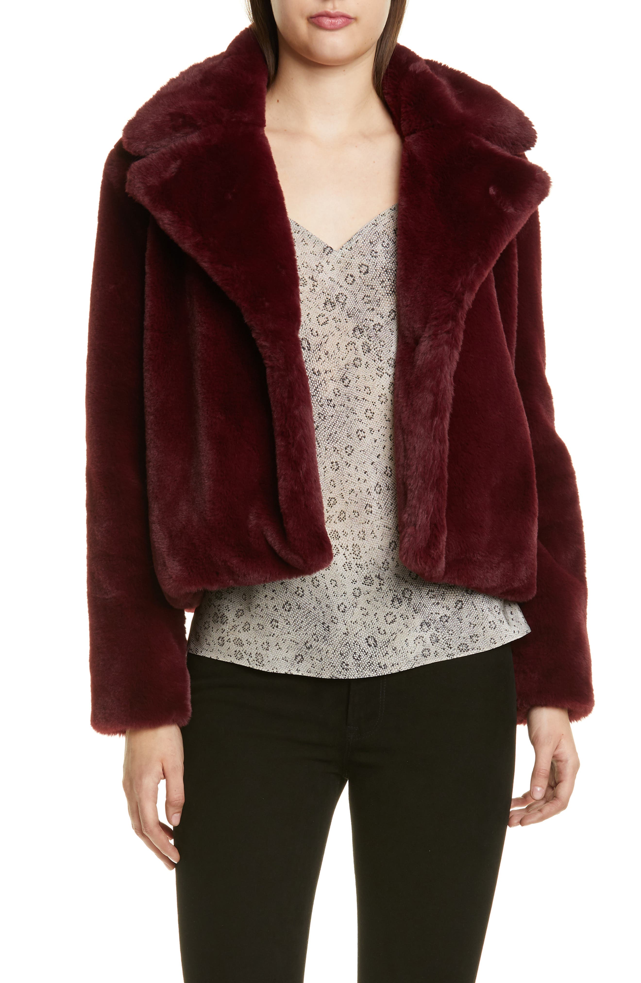 frame faux fur coat