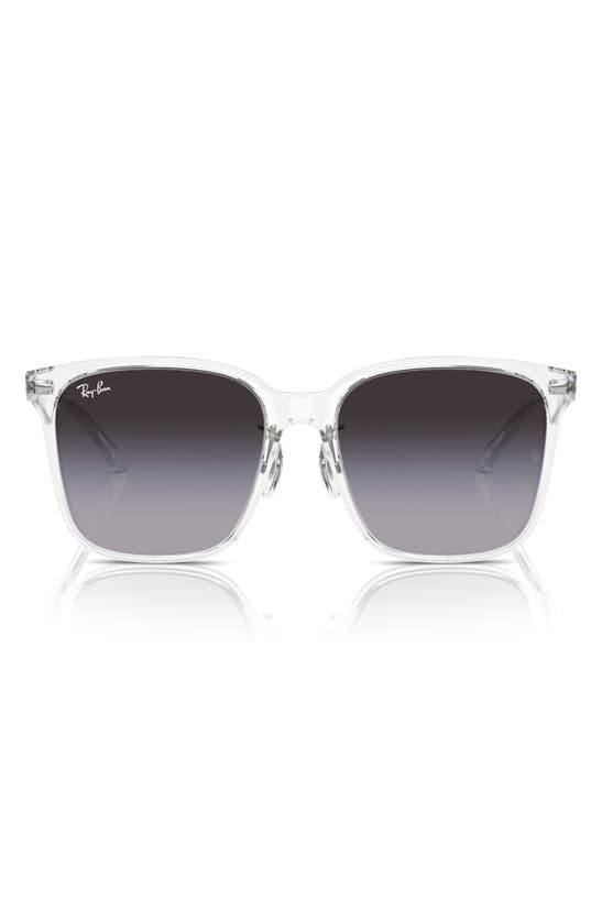 Shop Ray Ban Ray-ban 57mm Gradient Square Sunglassers In Clear