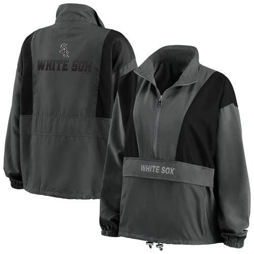 Women's WEAR by Erin Andrews Charcoal Chicago White Sox Packable Half-Zip Jacket