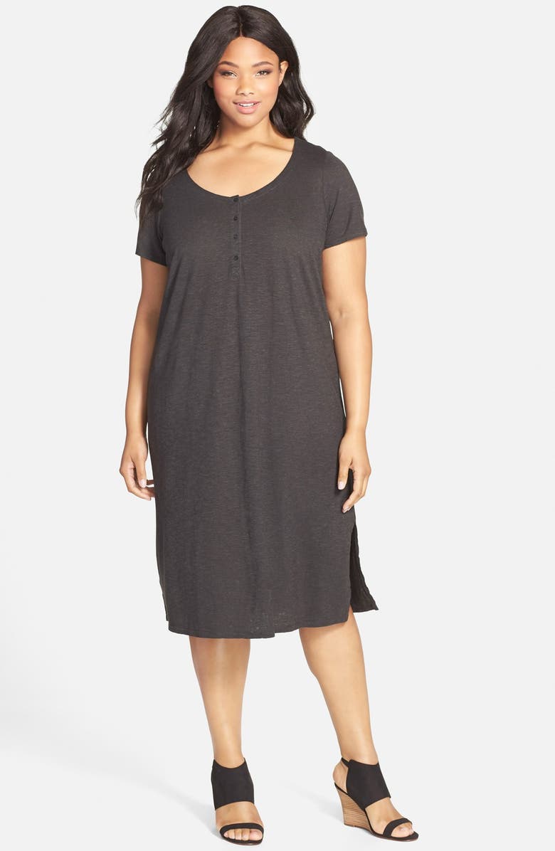 Eileen Fisher Hemp & Organic Cotton Scoop Neck Shift Dress (Plus Size ...