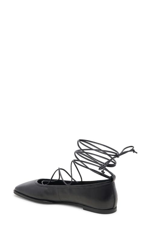 Shop Dolce Vita Ryder Ankle Tie Ballet Flat In Black Leather