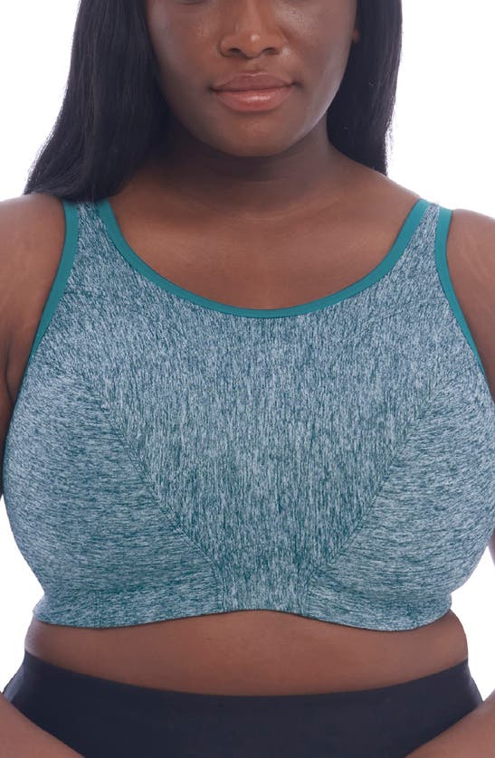 Goddess Soft Cup Full Figure Sports Bra In Teal Heather