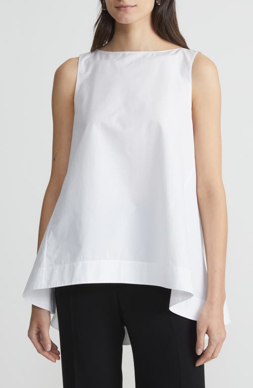 High-Low Sleeveless Top in White
