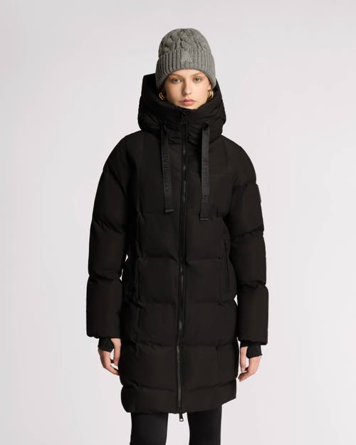 Alpenhaus Cluze Mid-length Puffer With Square Quilting In Black