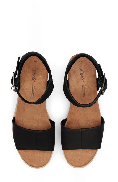 Shop Toms Diana Platform Wedge Sandal In Black Leather