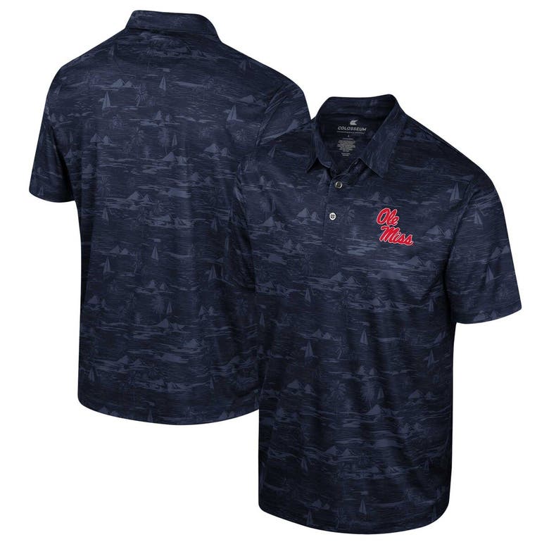 Shop Colosseum Navy Ole Miss Rebels Daly Print Polo