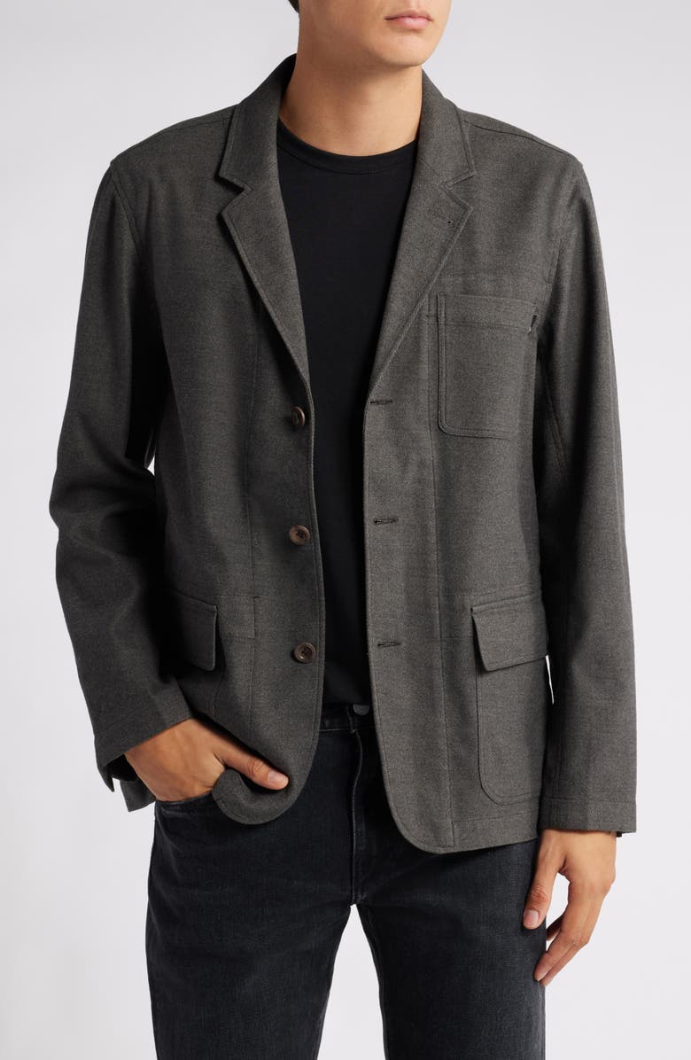 AG Landon Cotton Blend Blazer, Main, color, Heather Charcoal