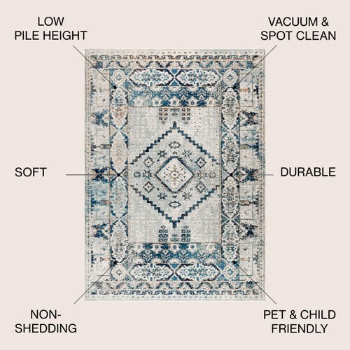 Jonathan Y Osuna Diamond Vintage Medallion Indigo Area Rug In Indigo Blue/ivory