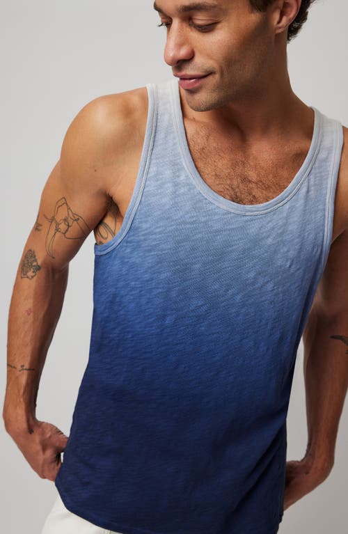 Shop Atm Anthony Thomas Melillo Ombré Cotton Slub Tank In Salt Grey/ink Combo