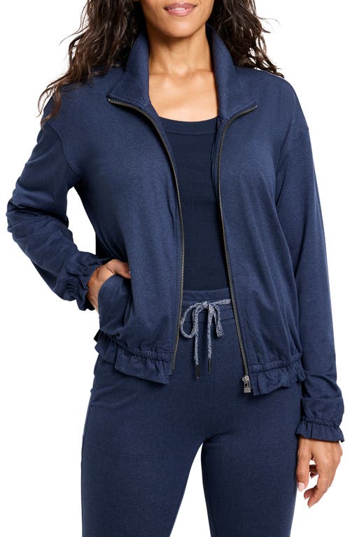 Shop Nz Active By Nic+zoe Brushed Flow Zip Jacket In Ink