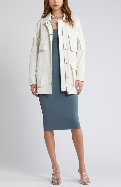 Open Edit Oversize Twill Utility Jacket Ivory Cloud at Nordstrom,