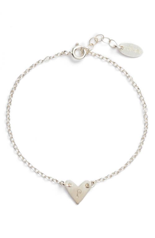 Nashelle Initial Heart Bracelet in Silver- at Nordstrom