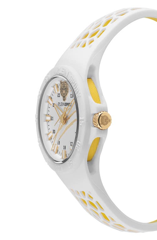 Philipp Plein Sport Three-hand Quartz Silicone Strap Watch, 40mm In White