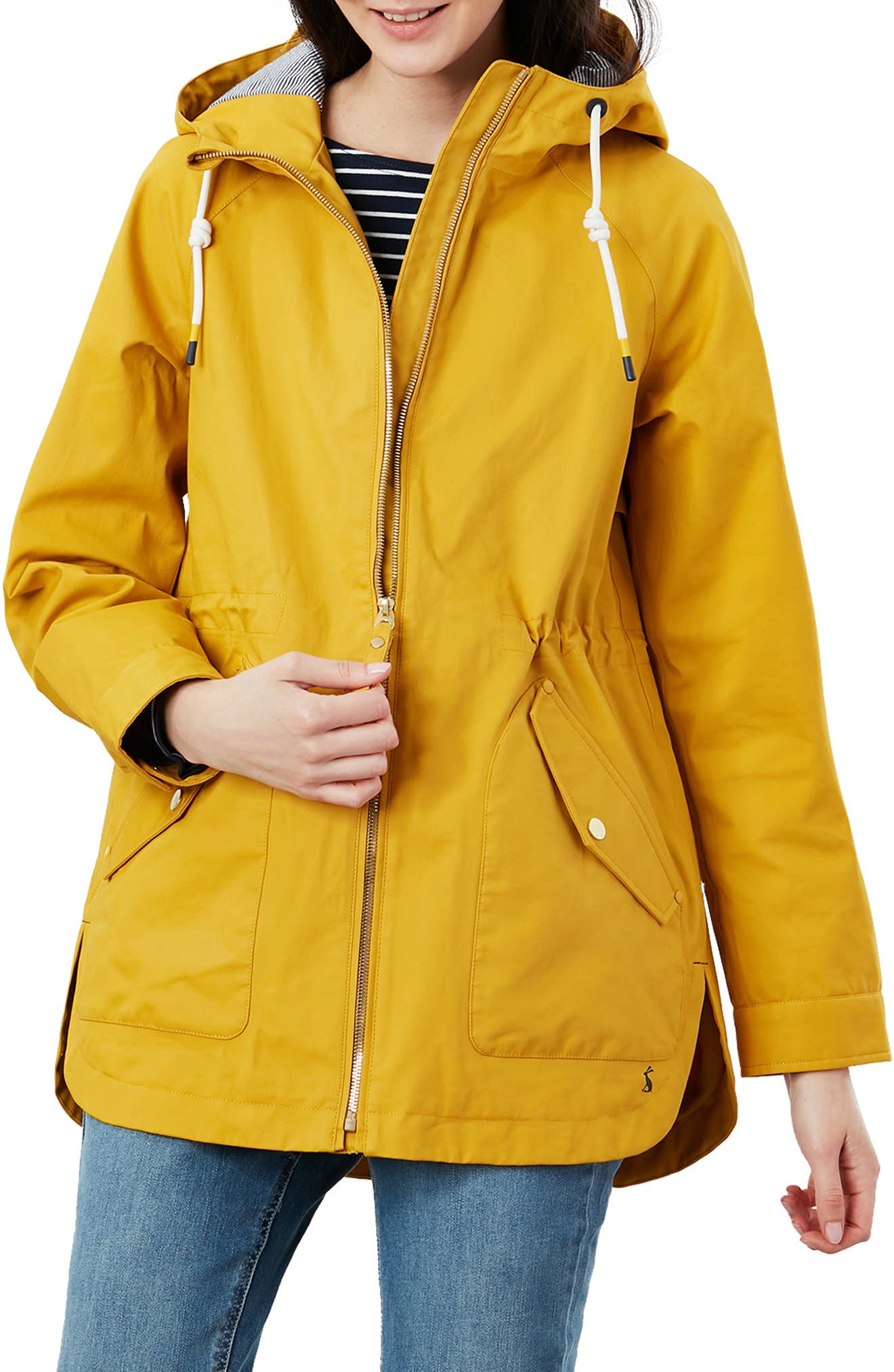 Womens Rain Mac Showerproof Raincoat Ladies Jacket Denim Blue Hooded 8-16 