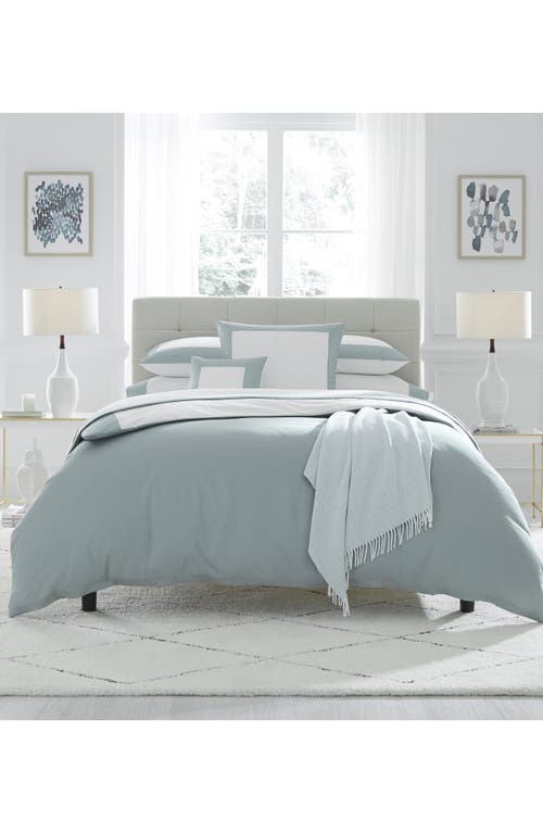 Shop Sferra Casida Duvet Cover In White/seagreen