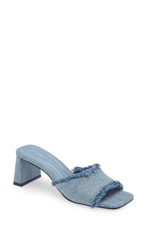 Open Edit Jaydin Slide Sandal Blue Stonewashed Denim at Nordstrom,