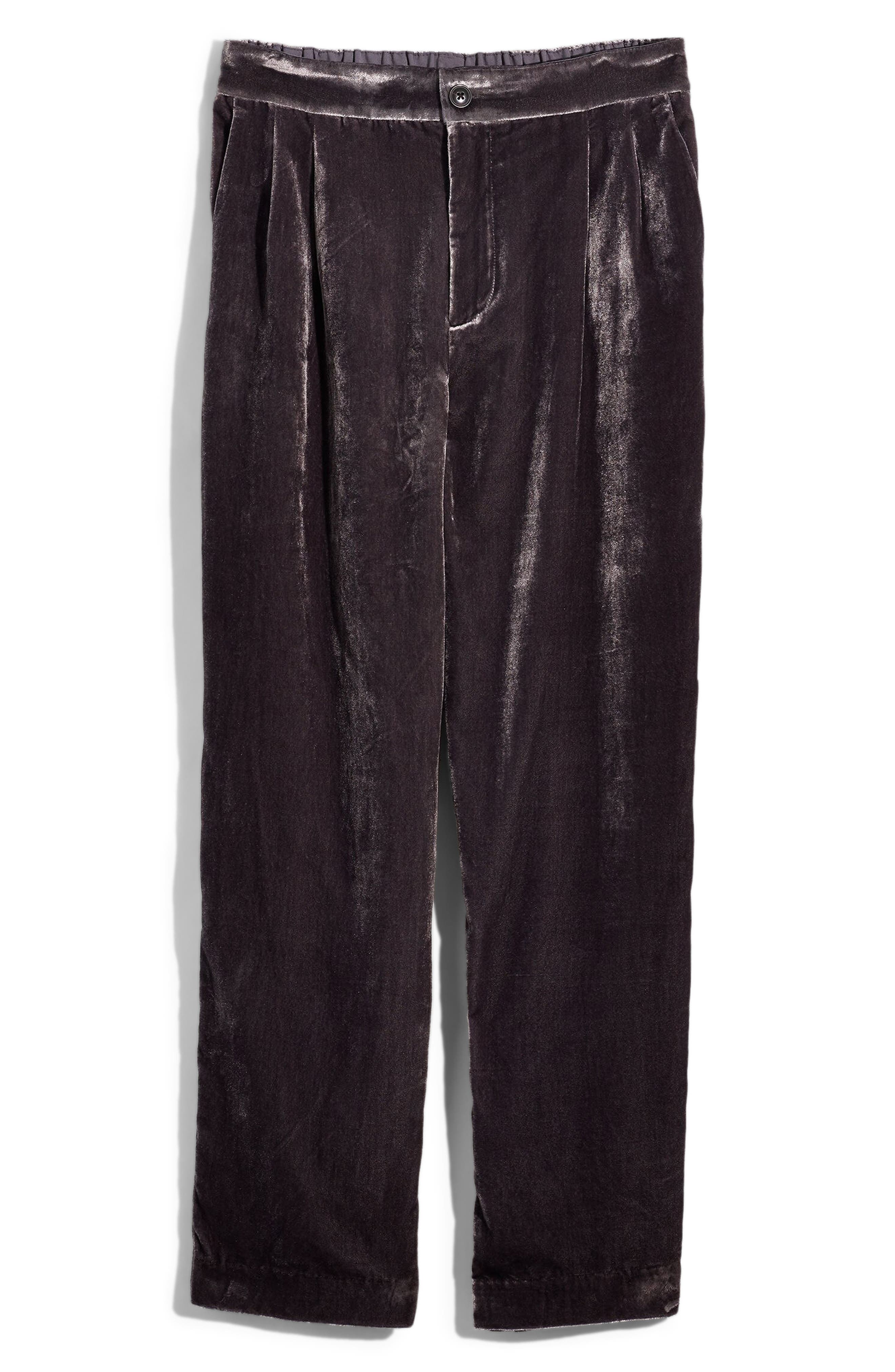 black velvet pull on pants