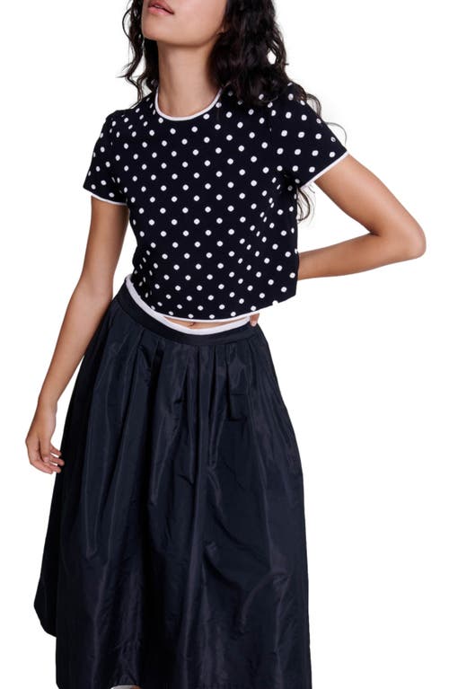 Maje Pleated Full Skirt In Black