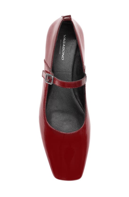 Shop Vagabond Shoemakers Delia Mary Jane Flat In Dark Red Patent
