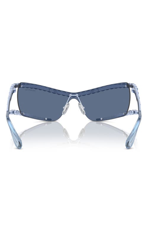 Shop Swarovski 33mm Irregular Sunglasses In Light Blue