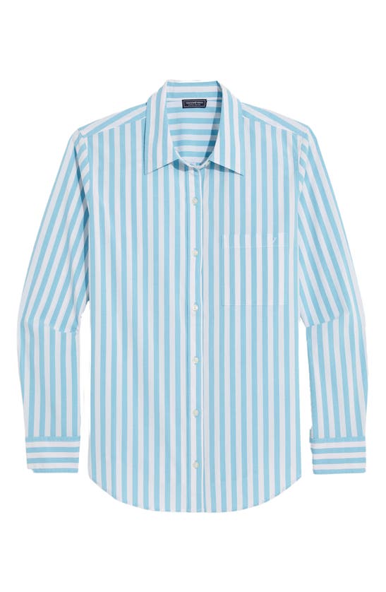 Shop Vineyard Vines Stretch Cotton Button-up Shirt In Kitt Stripe-mistblue