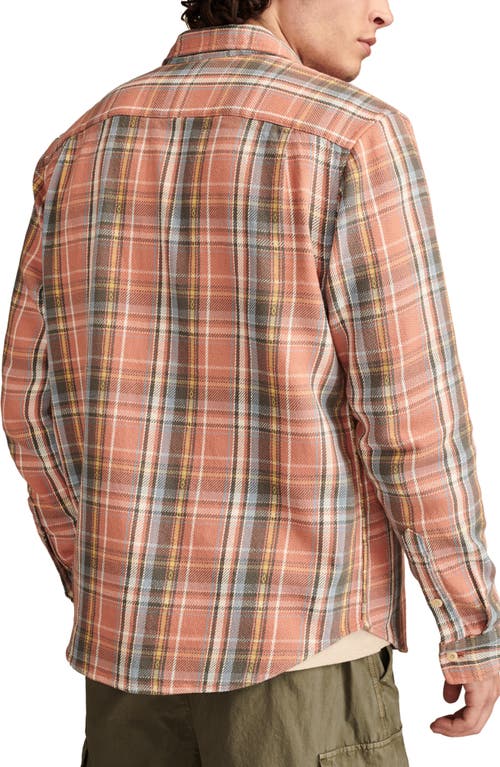 Shop Lucky Brand Brushed Dobby Twill Workshirt In Pink Multi