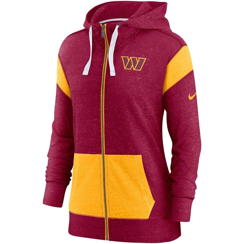 Nike Burgundy/Gold Washington Commanders Monaco Lightweight Full-Zip Hoodie