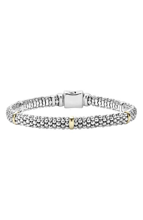Lagos Caviar Rope Station Bracelet In Sterling Silver/gold
