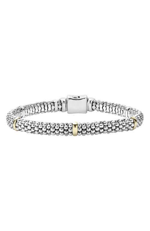 Shop Lagos Caviar Rope Station Bracelet In Sterling Silver/gold