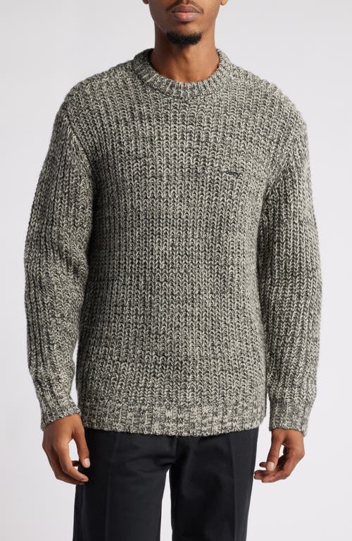 Shop Obey Anthony Marled Crewneck Sweater In Charcoal Multi