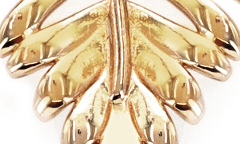 Shop Panacea Crystal Leaf Drop Earrings In Gold