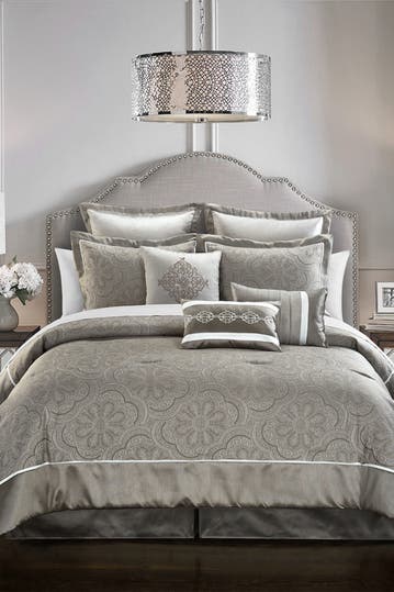 Chic Home Bedding Merlie Jacquard Scroll Medallion Design With Solid Border King Comforter Set Grey 9 Piece Hautelook - Grey King Bedding Set Chic Home Bedding Merlie Jacquard Scroll Medallion Design With Solid Border King Comforter Set Grey 9 Piece Hautelook - Grey King Bedding Set