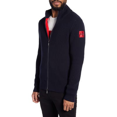 Hugo Sambre 2 Regular Fit Zip Cardigan, Blue