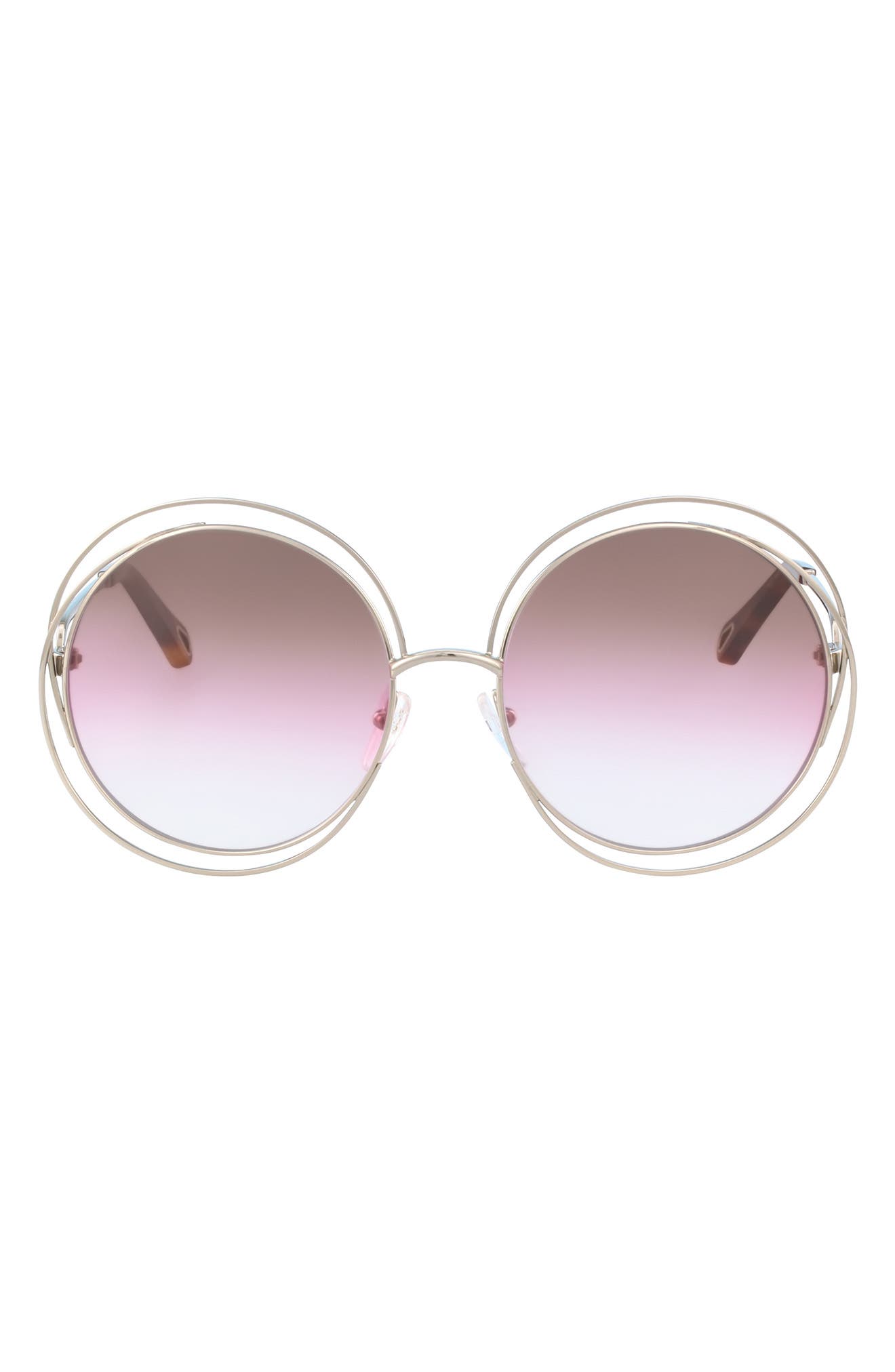 chloe 62mm vented round sunglasses