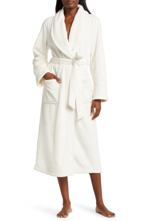 Nordstrom Shawl Collar Plush Longline Robe Ivory Egret at Nordstrom,