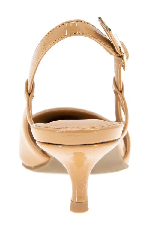 Reaction Kenneth Cole Maggie Kitten Heel Slingback Pump In Camel Patent