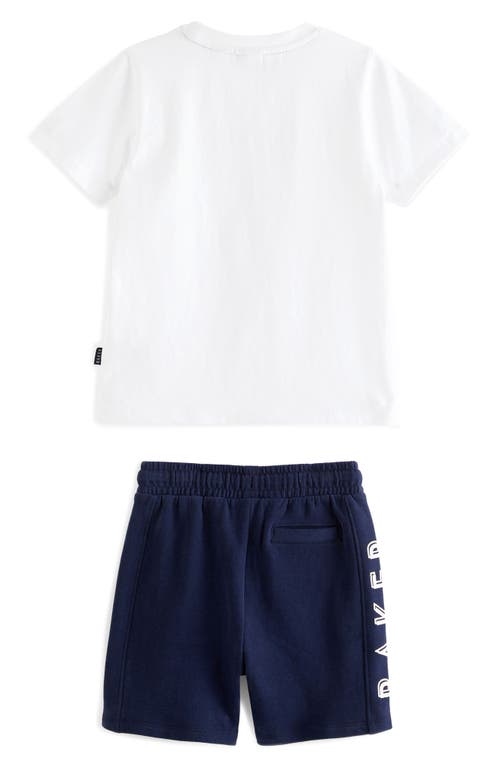 Shop Baker By Ted Baker Kids' Graphic T-shirt & Pull-on Shorts Set In Blue