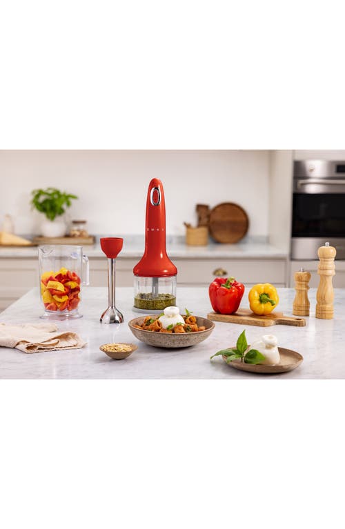 Smeg Retro Style Hand Blender Set In Red