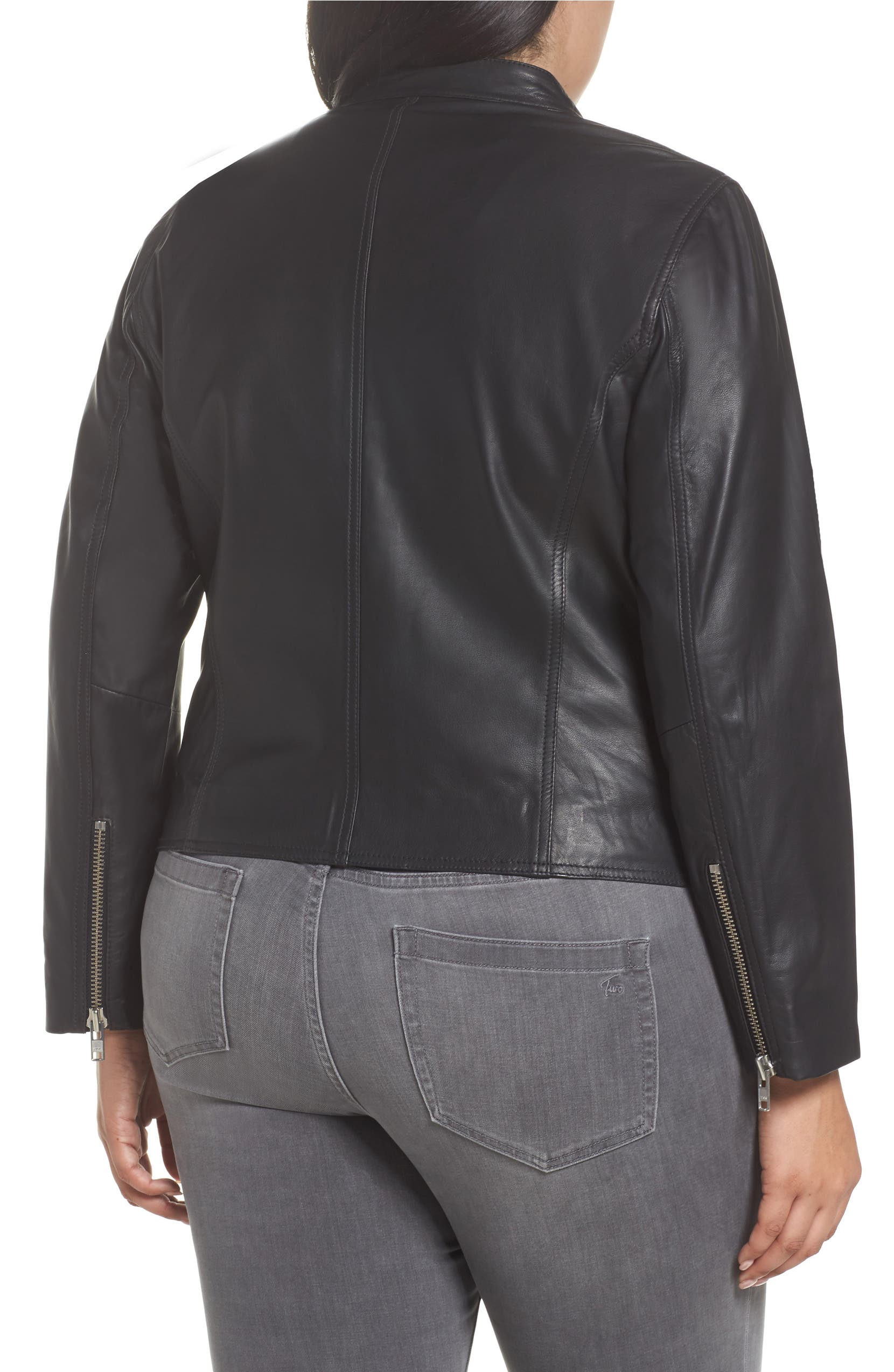 Halogen Leather Moto Jacket Plus Size Nordstrom