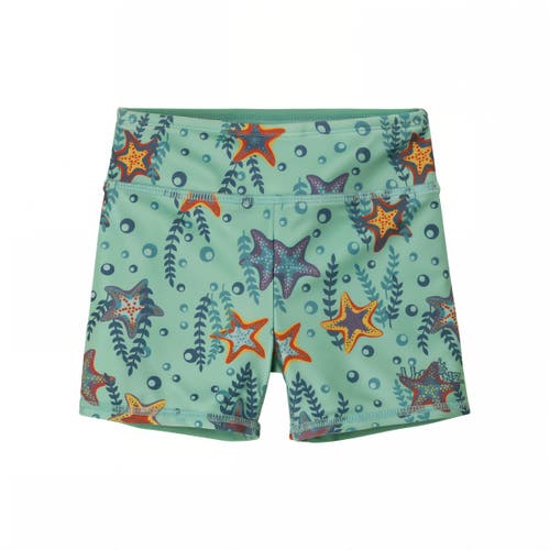 Shop Uv Skinz Reversible Active Swim Shorts In Dancing Starfish/seaglass