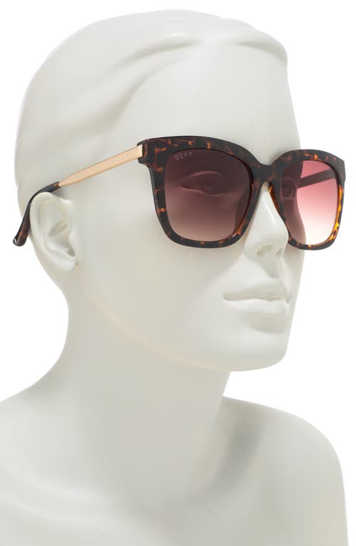 Shop Diff 54mm Hailey Square Sunglasses In Tortoise