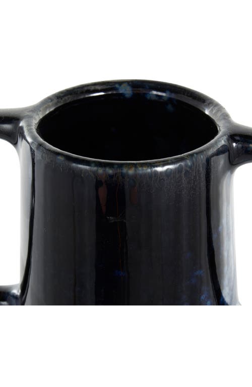 Vivian Lune Home Ceramic Vase In Dark Blue